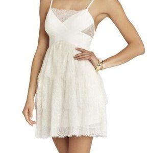 BCBG MazAzria Josanna Dress Womens Size XXS White Lace Bridal NWT *Flaw
